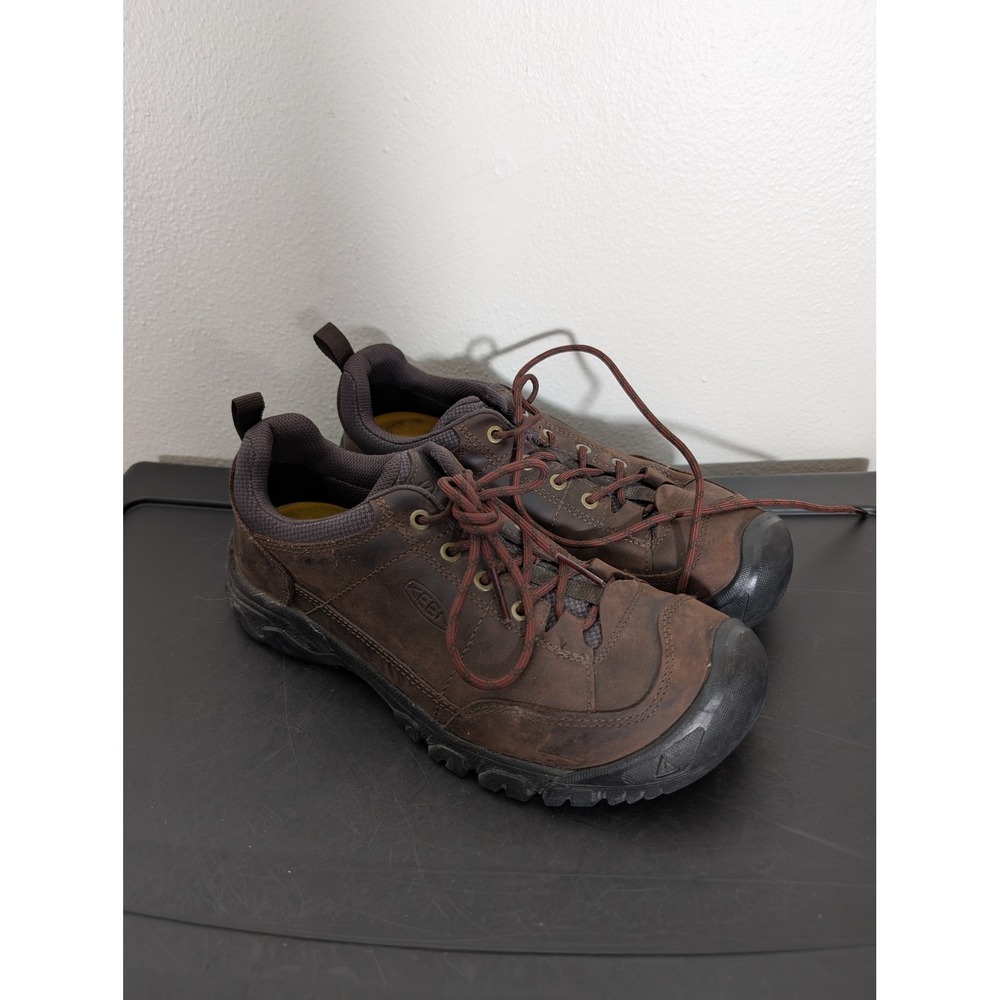 KEEN Targhee III Oxford Mens 9.5 Dark Earth Leather Hiking Shoes Low Top Brown
